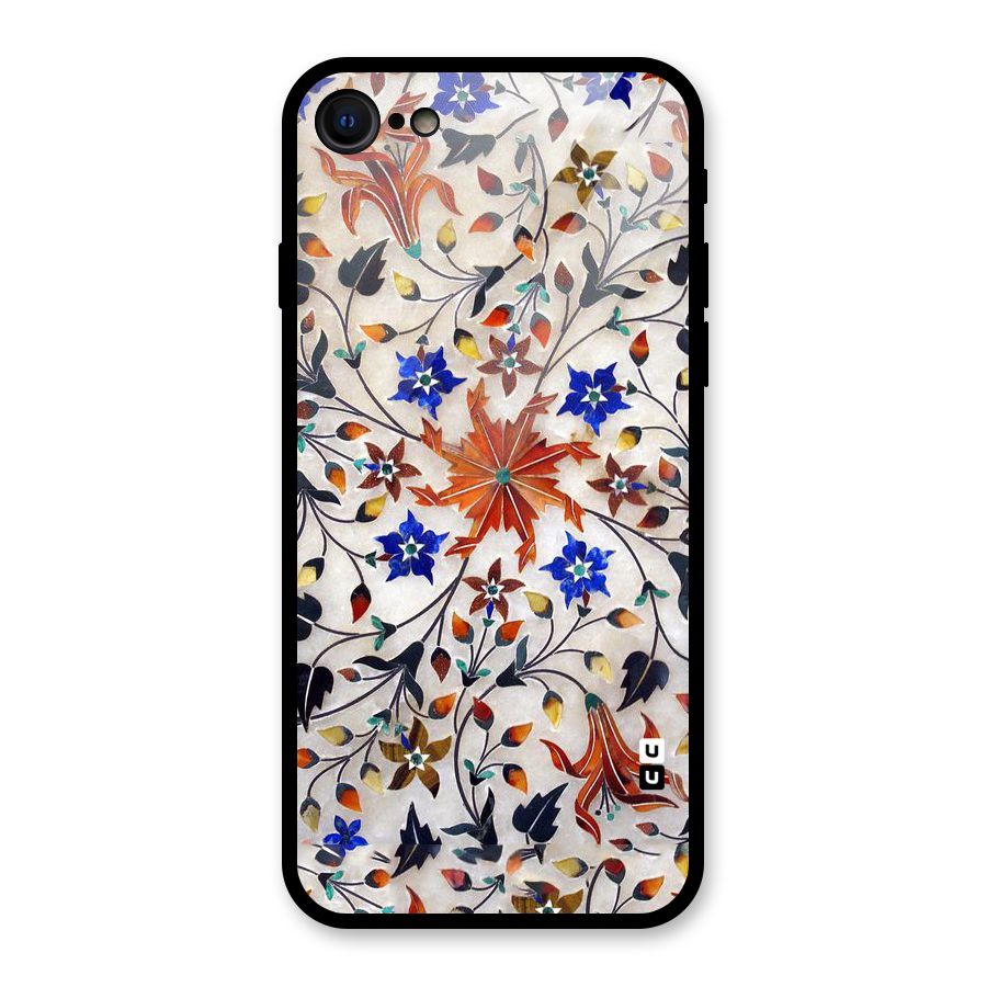 Floral Vintage Bloom Glass Back Case for iPhone 8