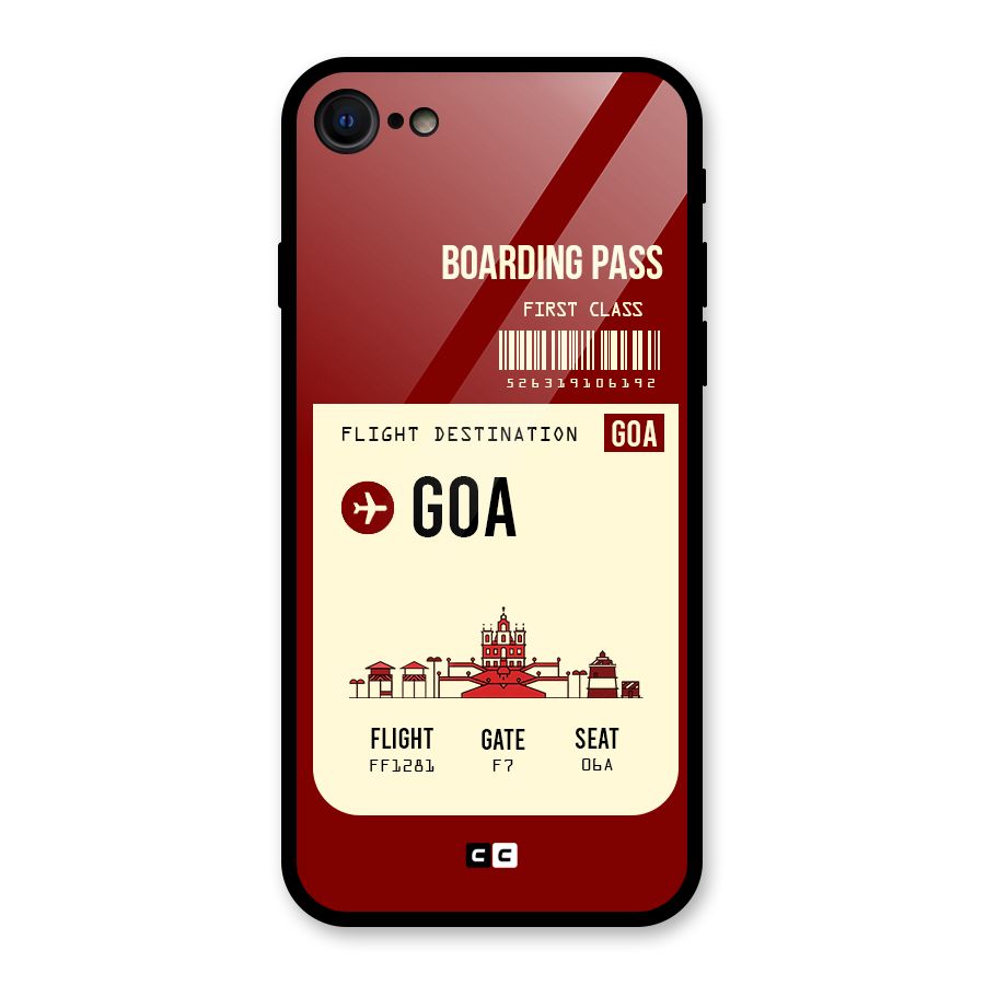 Goa Boarding Pass Glass Back Case for iPhone 8