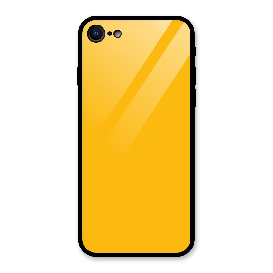 Gold Yellow Glass Back Case for iPhone 8