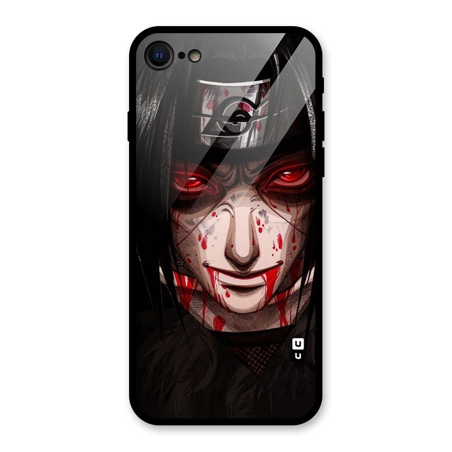 Itachi Uchiha Red Eyes Glass Back Case for iPhone 8
