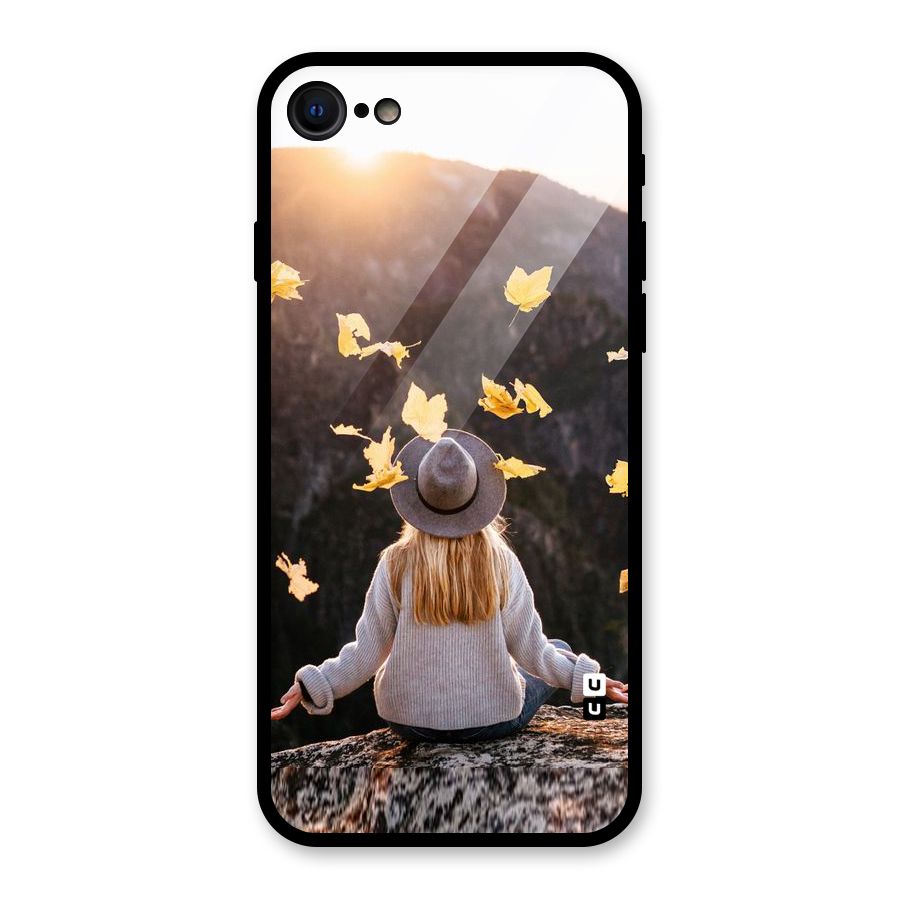 Leaf Rain Sunset Glass Back Case for iPhone 8