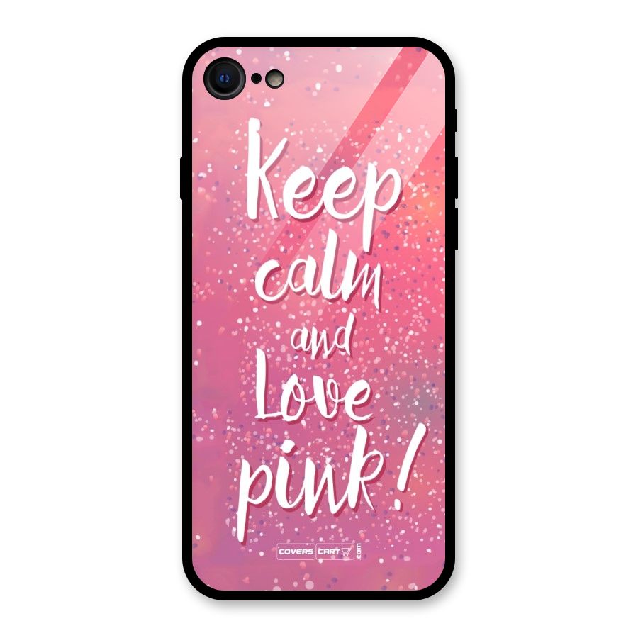 Love Pink Glass Back Case for iPhone 8