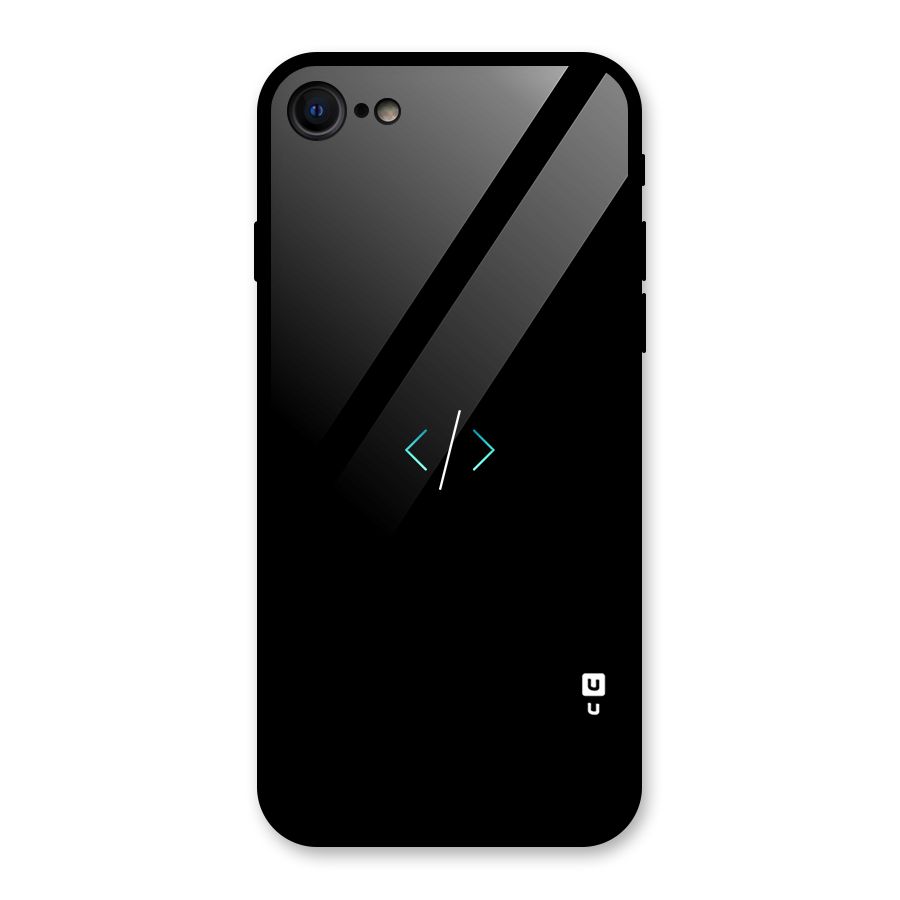 Minimal Dark Coding Glass Back Case for iPhone 8