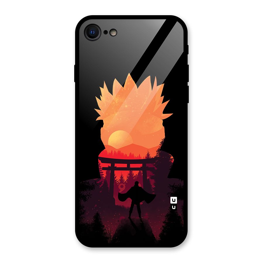 Naruto Anime Sunset Art Glass Back Case for iPhone 8