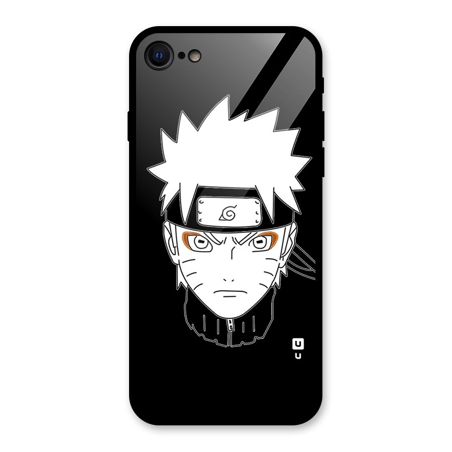 Naruto Black and White Art Glass Back Case for iPhone 8