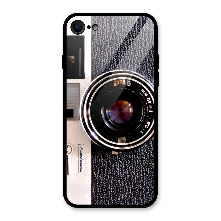 Old School Camera Glass Back Case for iPhone 8