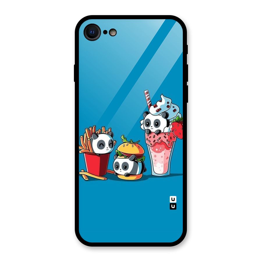 Panda Lazy Glass Back Case for iPhone 8