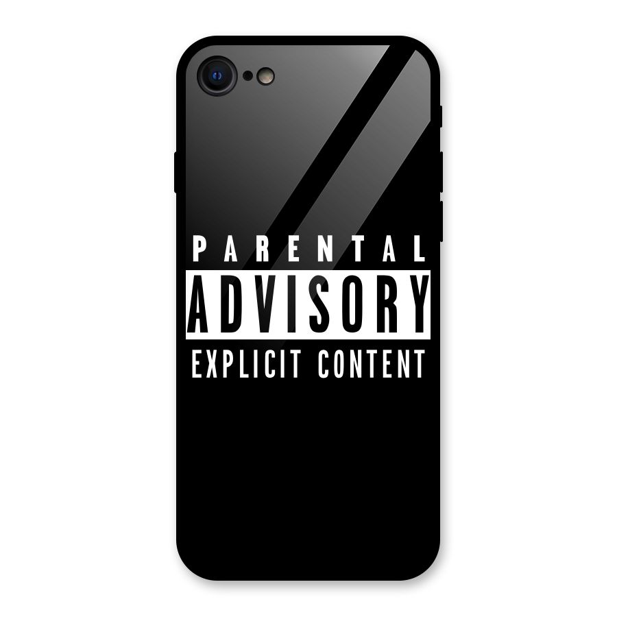 Parental Advisory Label Glass Back Case for iPhone 8