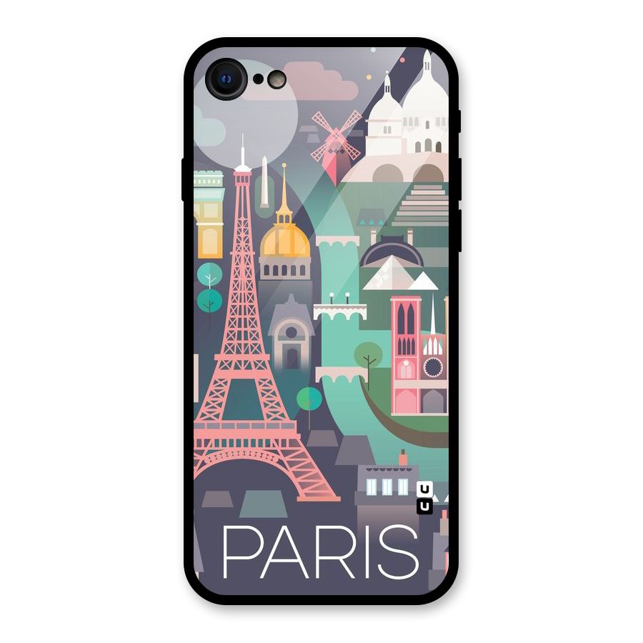 Pink Cute Tower Glass Back Case for iPhone 8