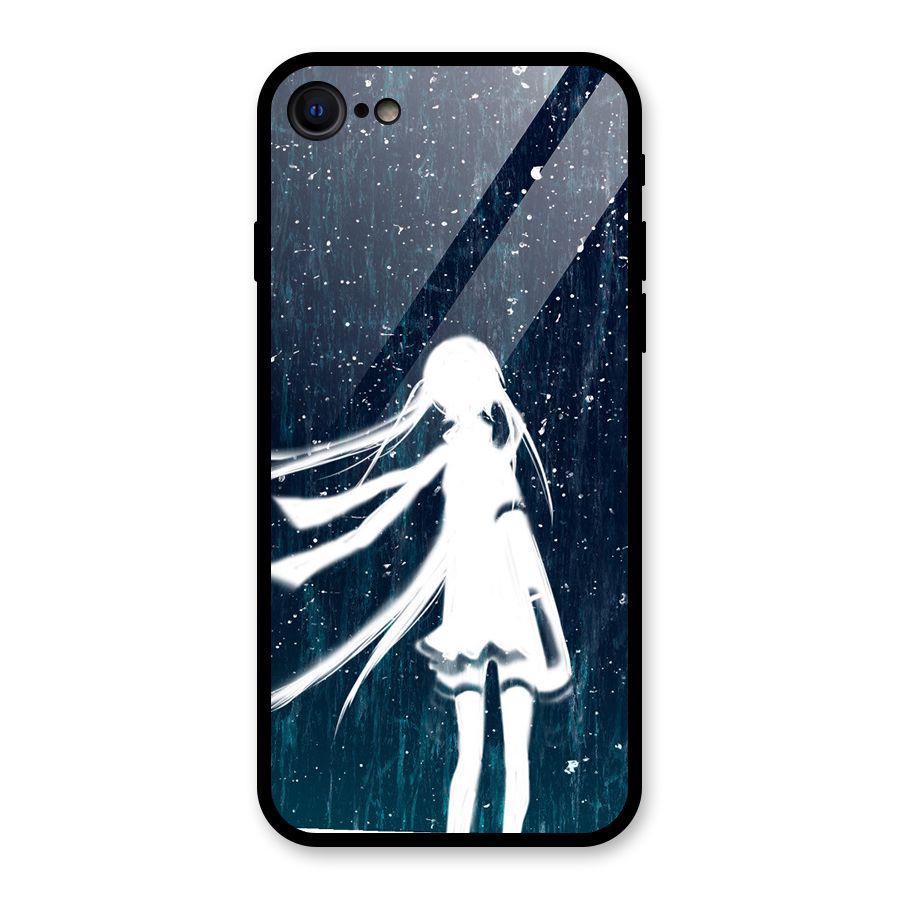 Rain White Girl Glass Back Case for iPhone 8
