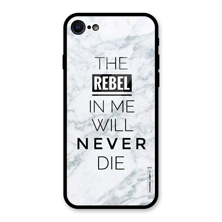 Rebel Will Not Die Glass Back Case for iPhone 8