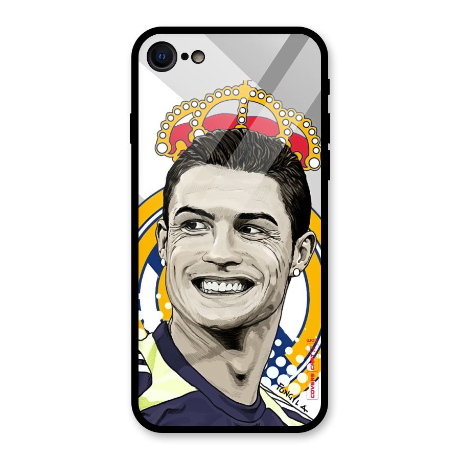 Ronaldo Madrid King Glass Back Case for iPhone 8
