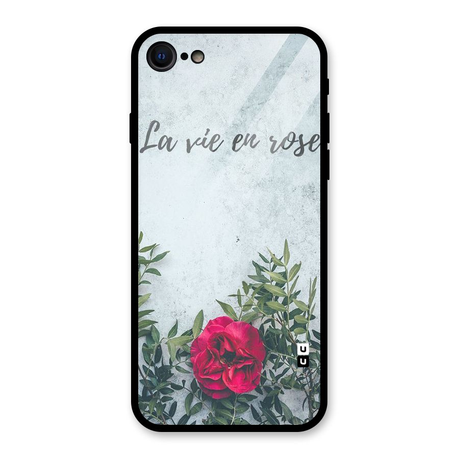 Rose Life Glass Back Case for iPhone 8
