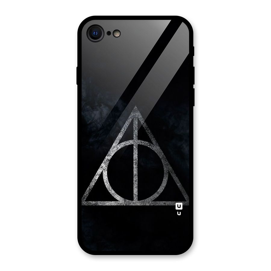 Rugged Triangle Design Glass Back Case for iPhone 8