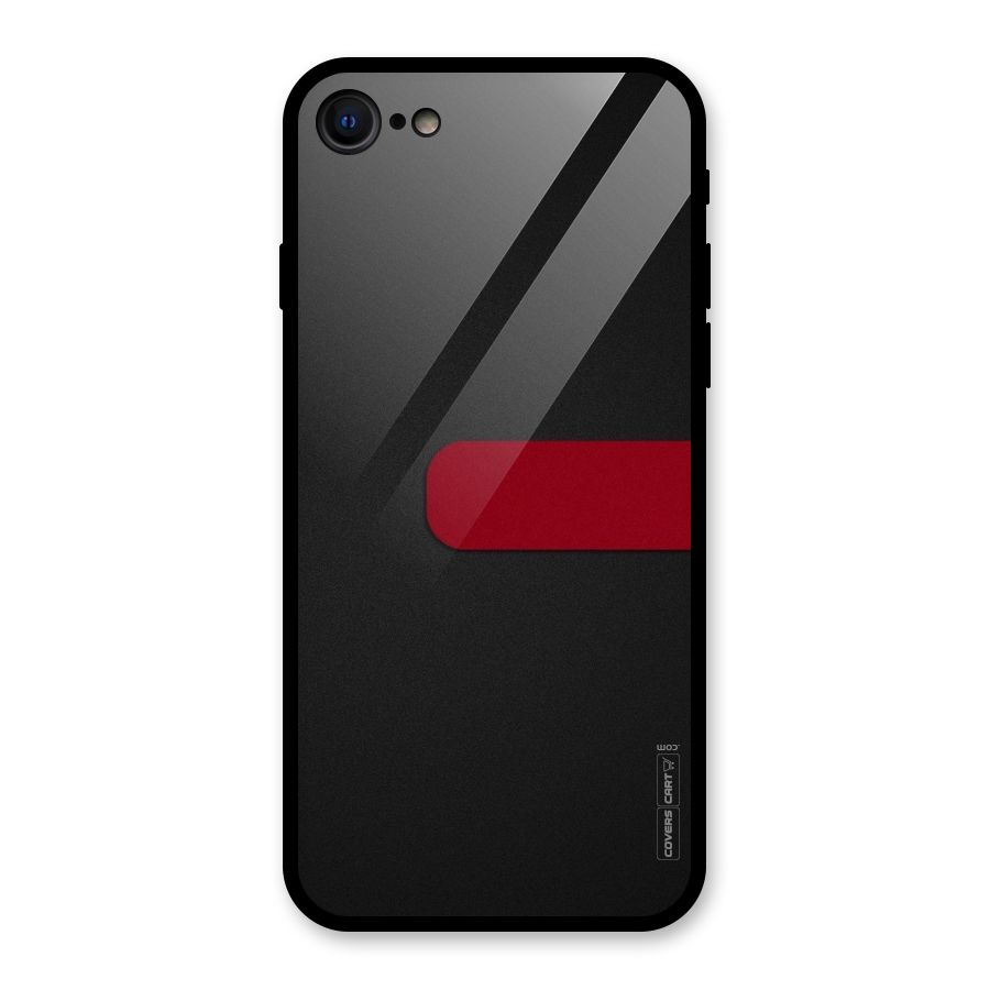 Single Red Stripe Glass Back Case for iPhone 8