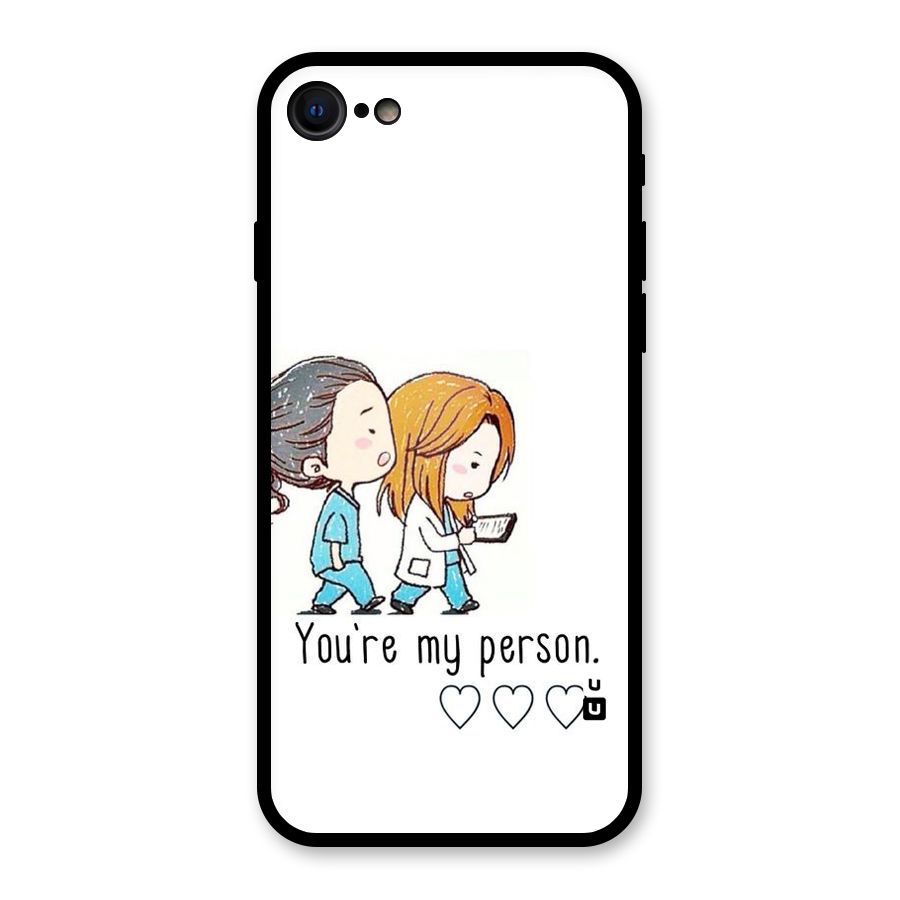 Two Friends In Coat Glass Back Case for iPhone 8