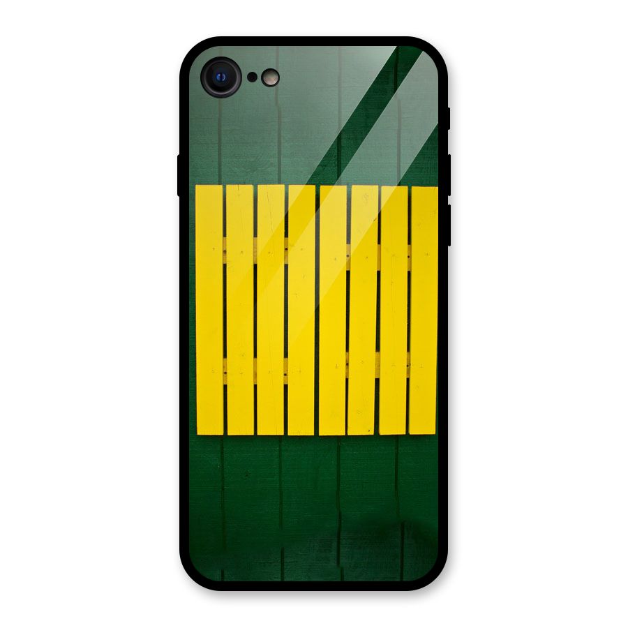 Yellow Fence Glass Back Case for iPhone 8