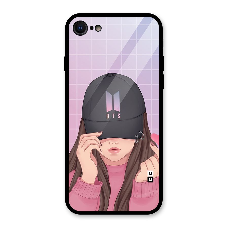 Anime Beautiful BTS Girl Glass Back Case for iPhone SE 2020