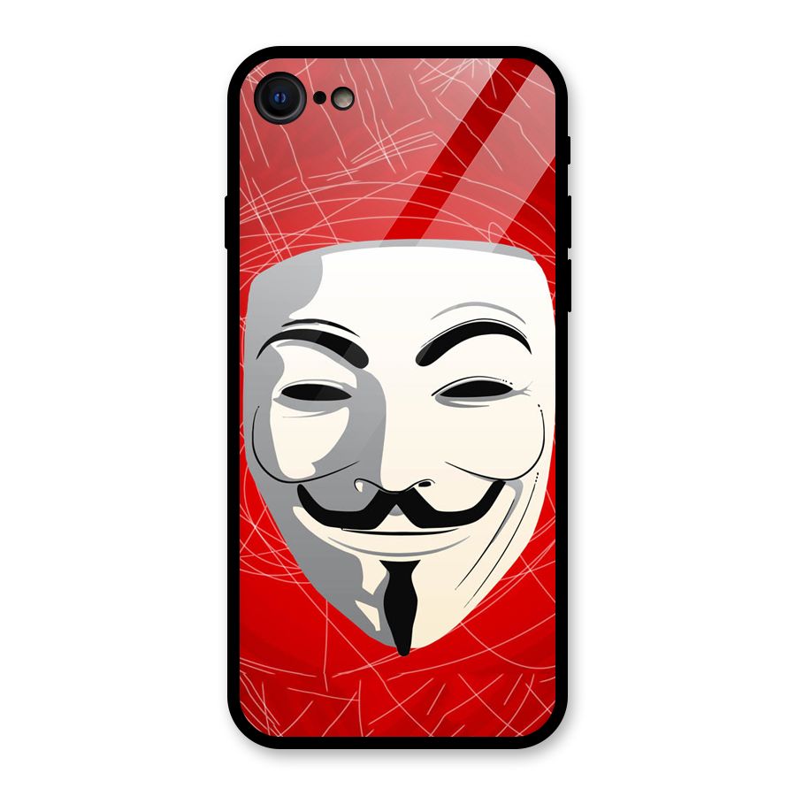 Anonymous Mask Abstract Glass Back Case for iPhone SE 2020