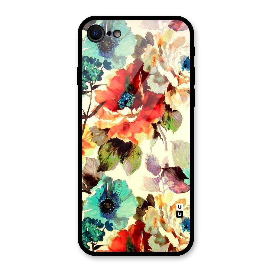 Artsy Bloom Flower Glass Back Case for iPhone SE 2020
