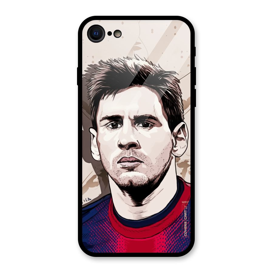 Barca King Messi Glass Back Case for iPhone SE 2020