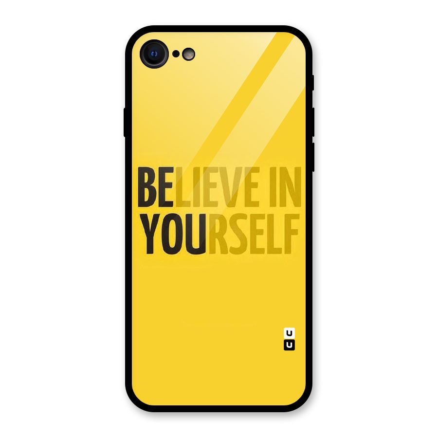 Believe Yourself Yellow Glass Back Case for iPhone SE 2020