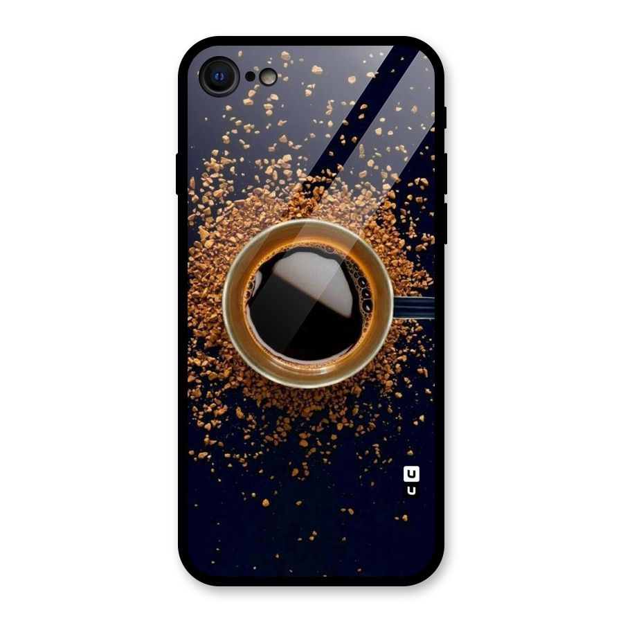 Black Coffee Glass Back Case for iPhone SE 2020
