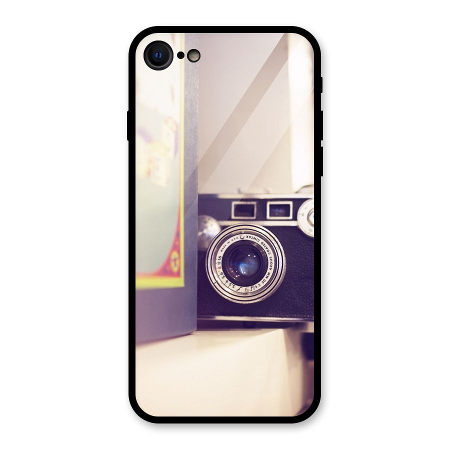 Camera Vintage Pastel Glass Back Case for iPhone SE 2020