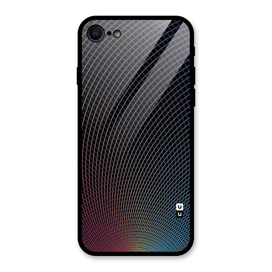 Check Swirls Glass Back Case for iPhone SE 2020