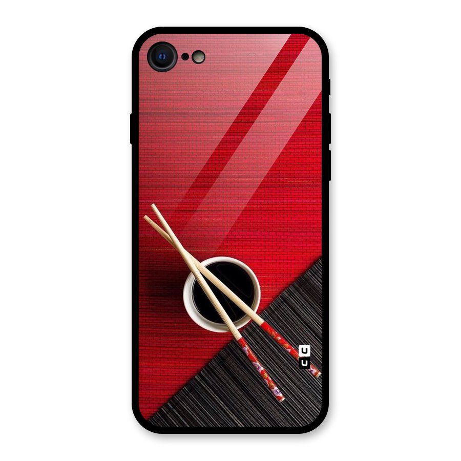 Chopstick Design Glass Back Case for iPhone SE 2020
