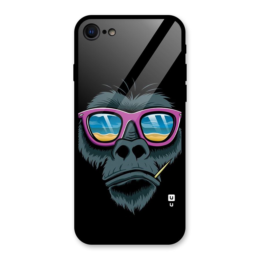 Cool Monkey Beach Sunglasses Glass Back Case for iPhone SE 2020
