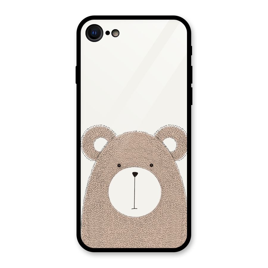 Cute Bear Glass Back Case for iPhone SE 2020