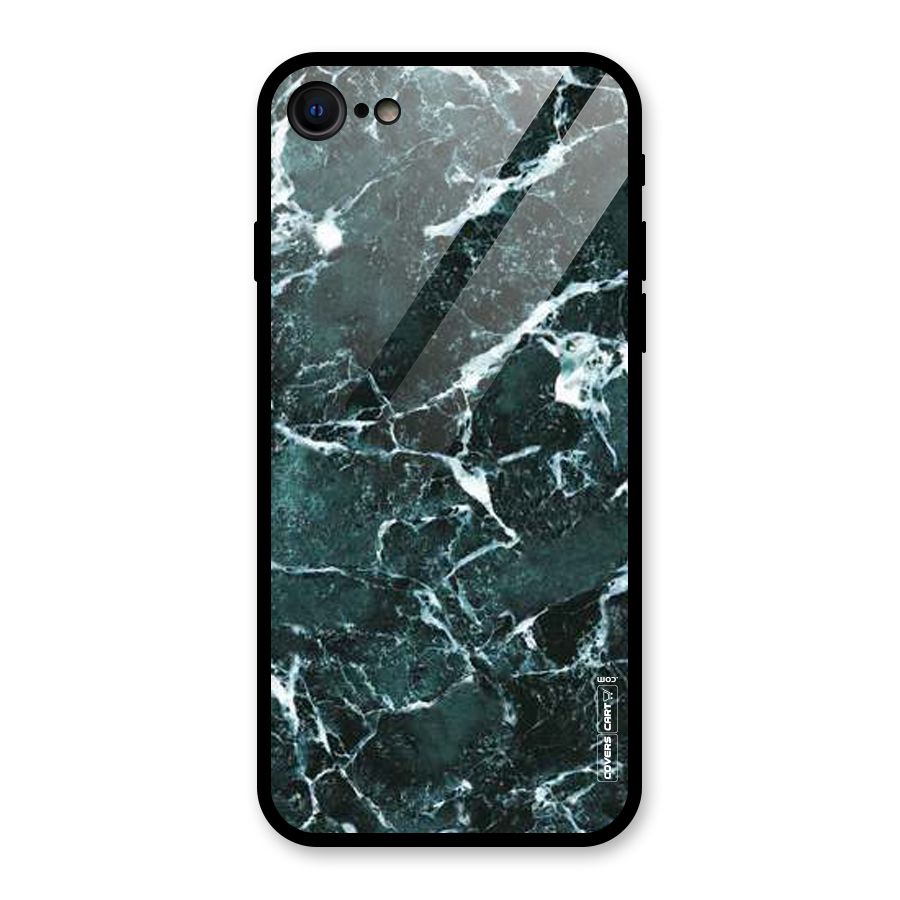 Dark Green Marble Glass Back Case for iPhone SE 2020