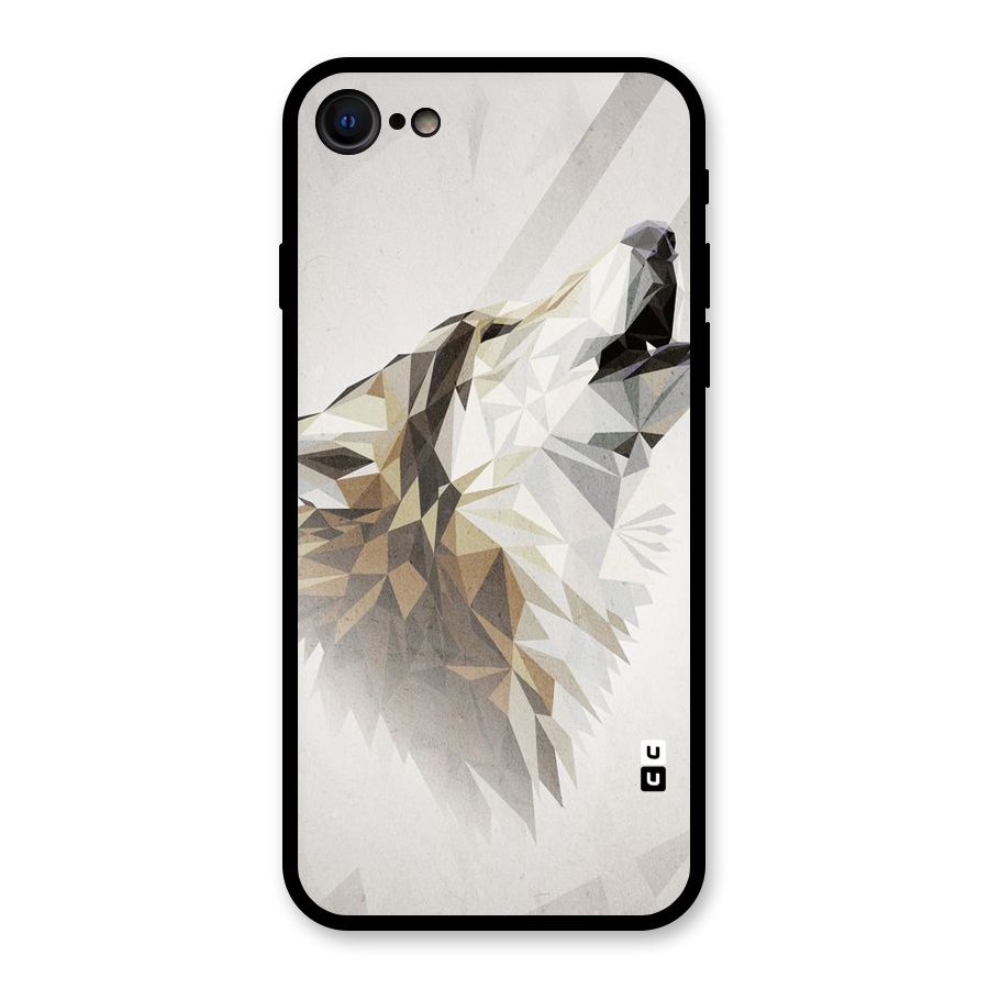 Diamond Wolf Glass Back Case for iPhone SE 2020