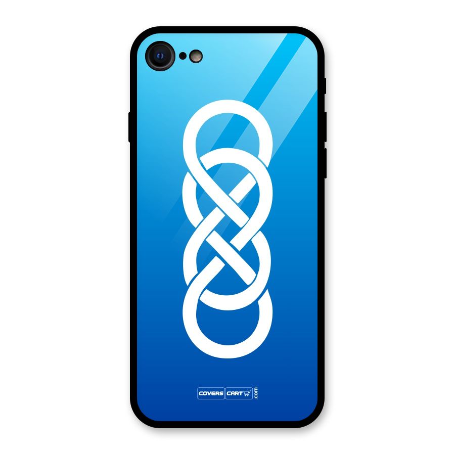 Double Infinity Blue Glass Back Case for iPhone SE 2020
