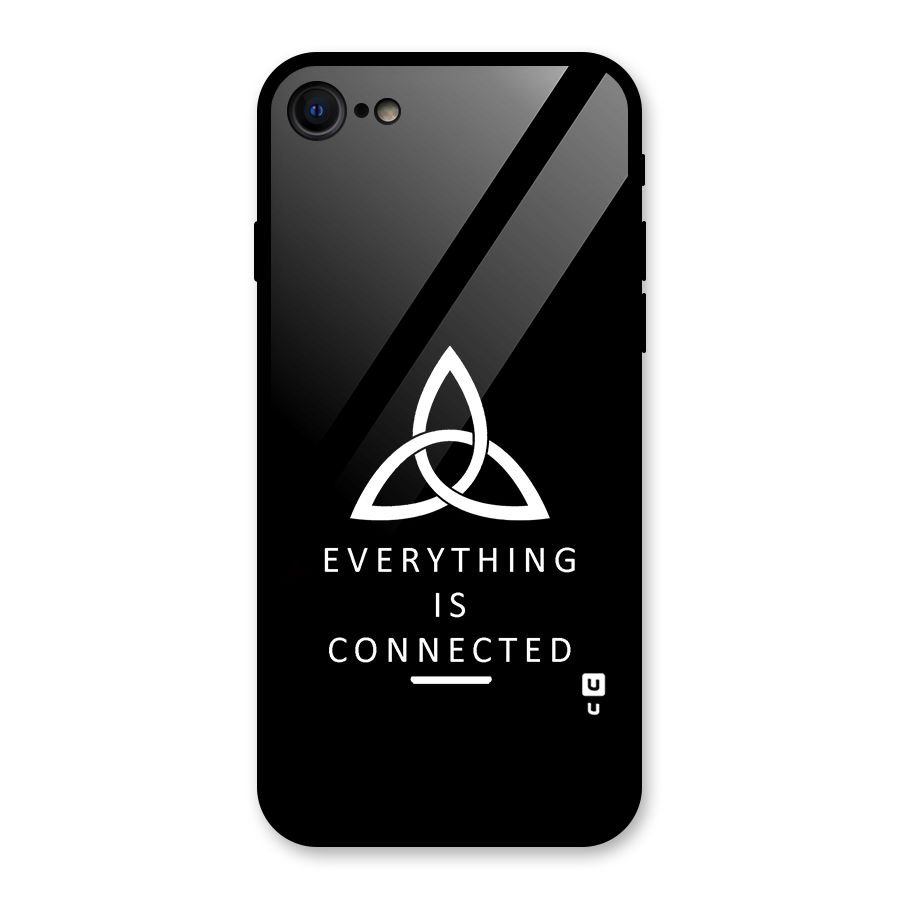 Everything is Connected Typography Glass Back Case for iPhone SE 2020