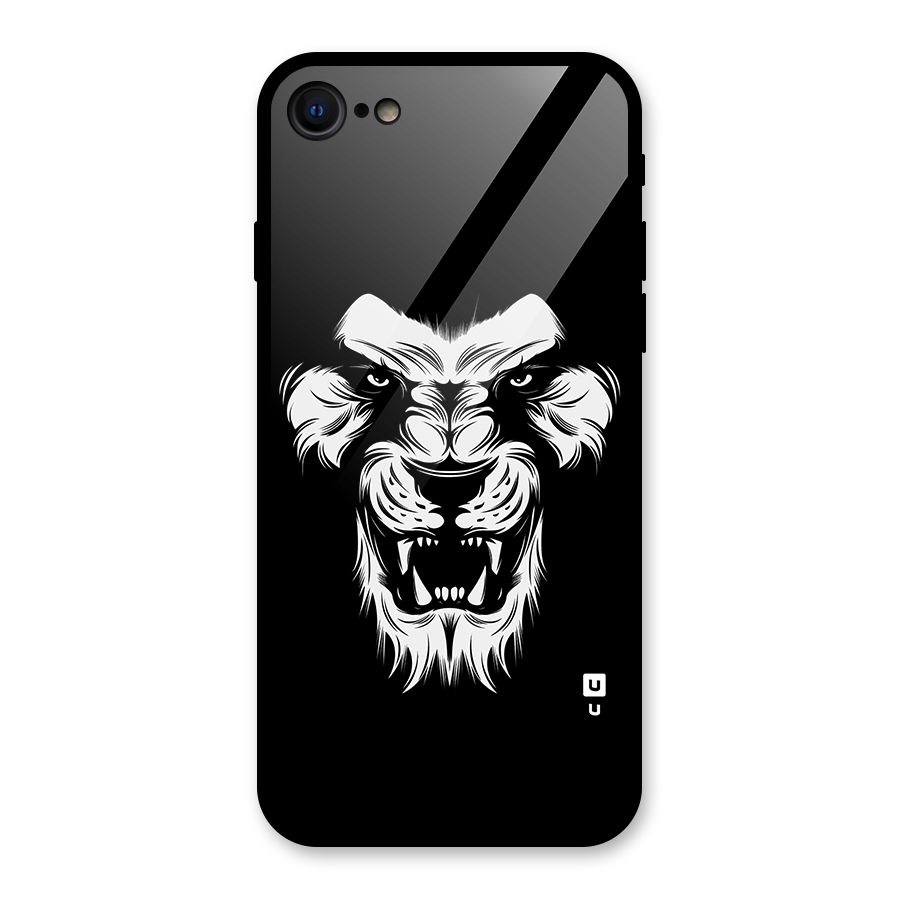 Fierce Lion Digital Art Glass Back Case for iPhone SE 2020