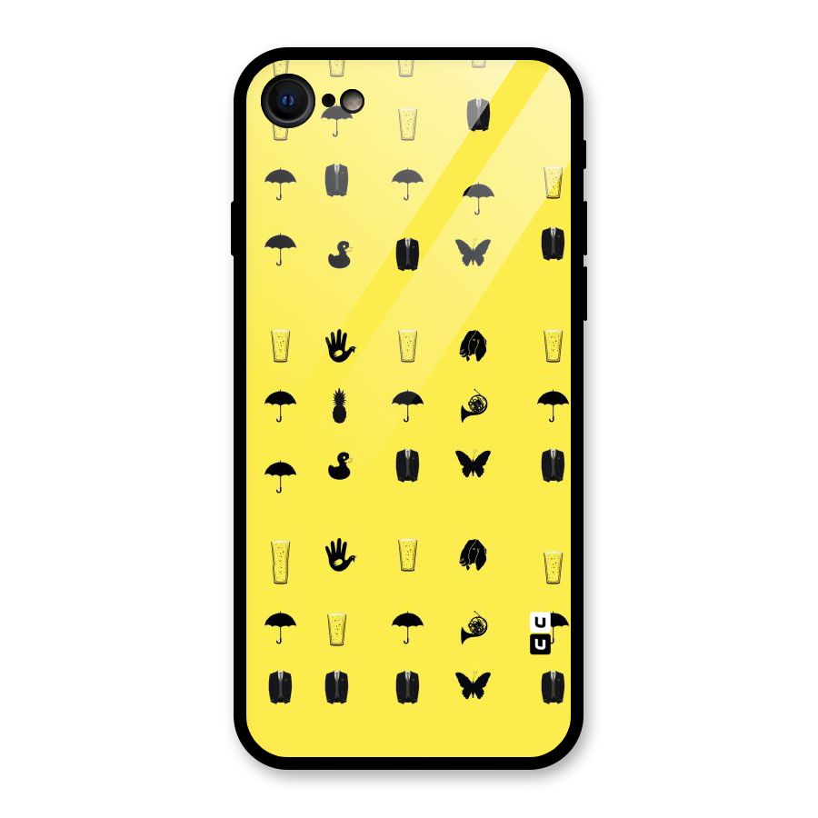Glass Pattern Glass Back Case for iPhone SE 2020