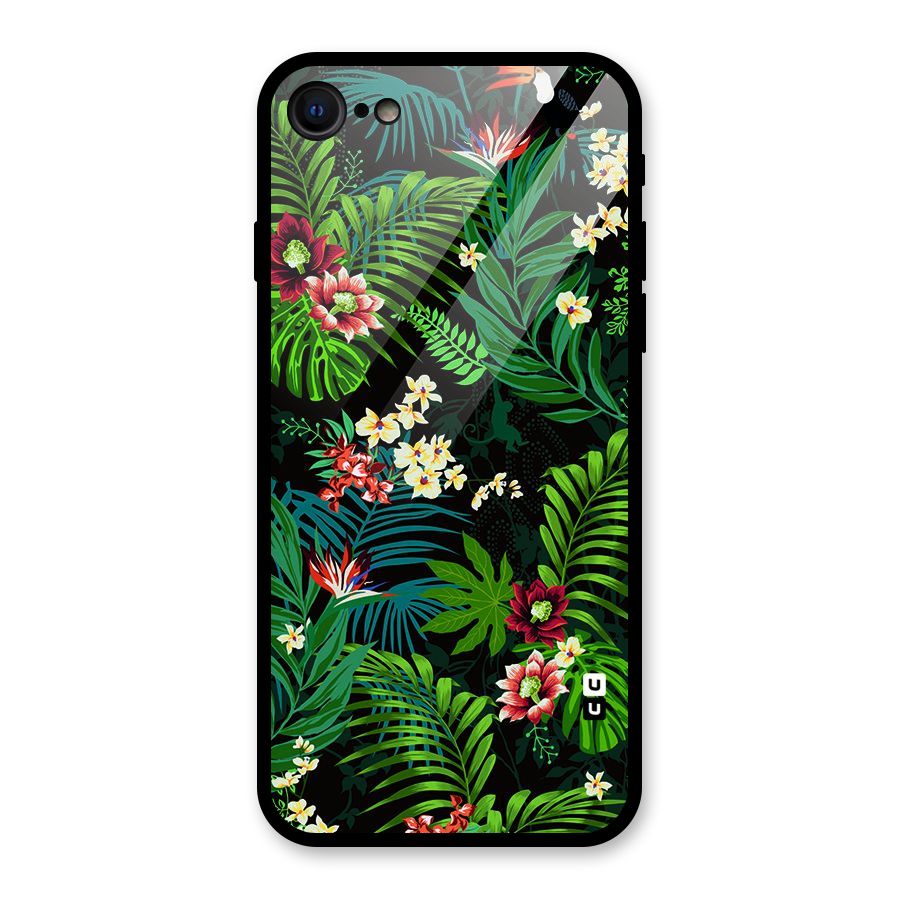 Green Leaf Design Glass Back Case for iPhone SE 2020