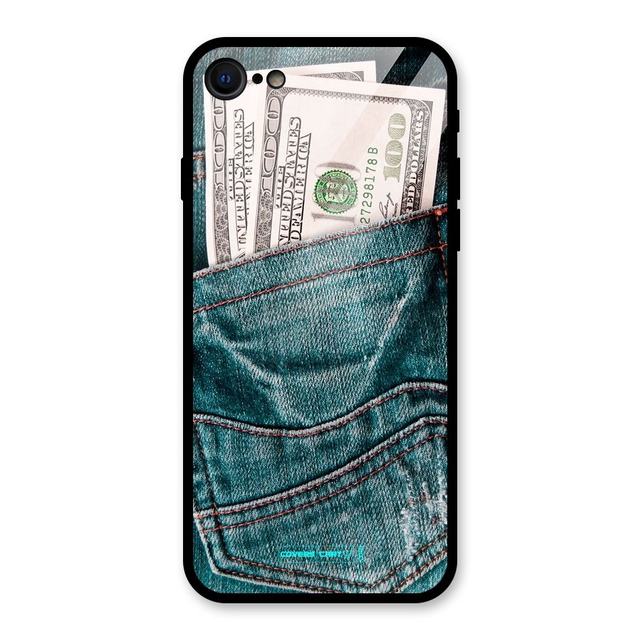 Money in Jeans Glass Back Case for iPhone SE 2020
