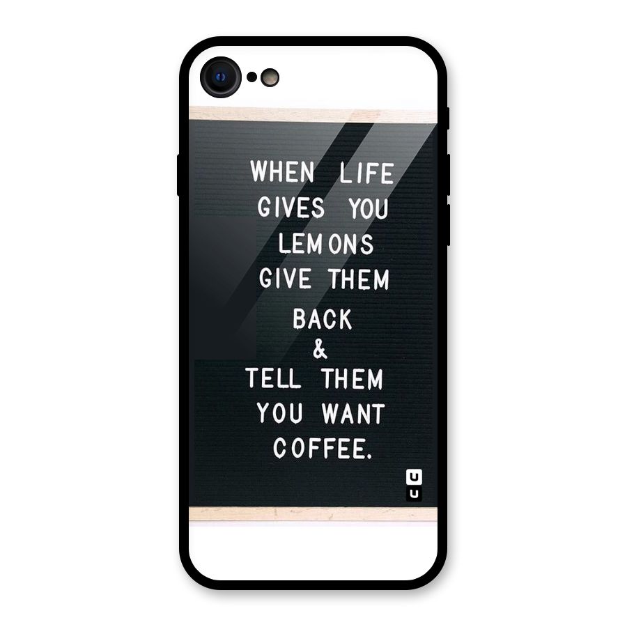 No Lemon Only Coffee Glass Back Case for iPhone SE 2020