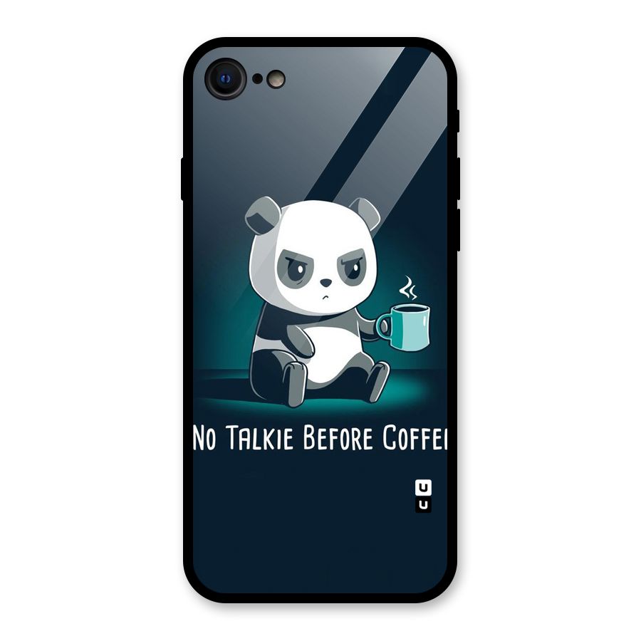 No Talkie Before Coffee Glass Back Case for iPhone SE 2020