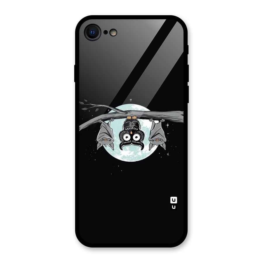 Owl Hanging Glass Back Case for iPhone SE 2020