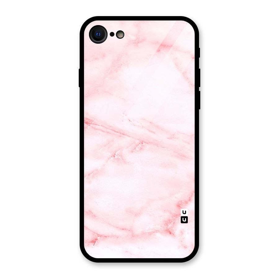 Pink Marble Print Glass Back Case for iPhone SE 2020