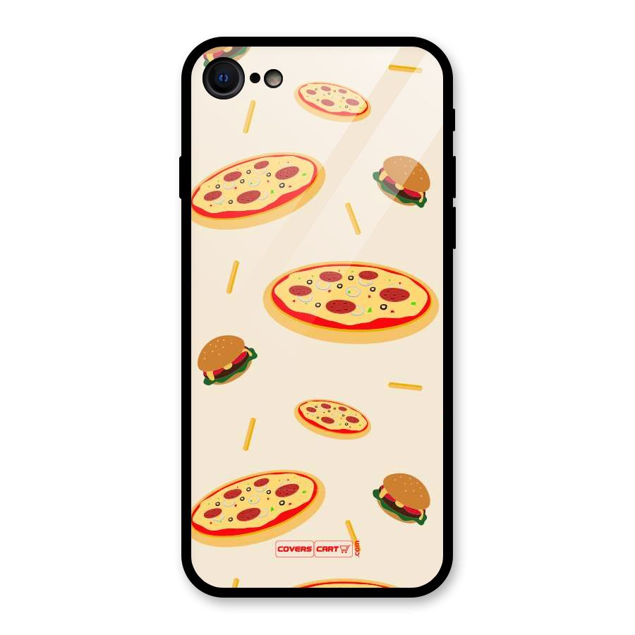 Pizza and Burger Love Glass Back Case for iPhone SE 2020