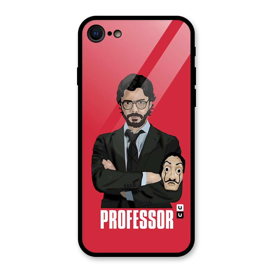 Professor Art Illustration Glass Back Case for iPhone SE 2020