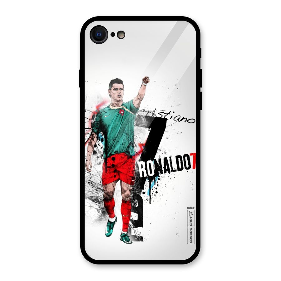 Ronaldo In Portugal Jersey Glass Back Case for iPhone SE 2020