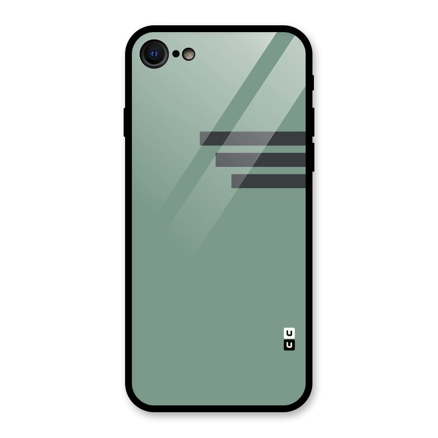 Solid Sports Stripe Glass Back Case for iPhone SE 2020