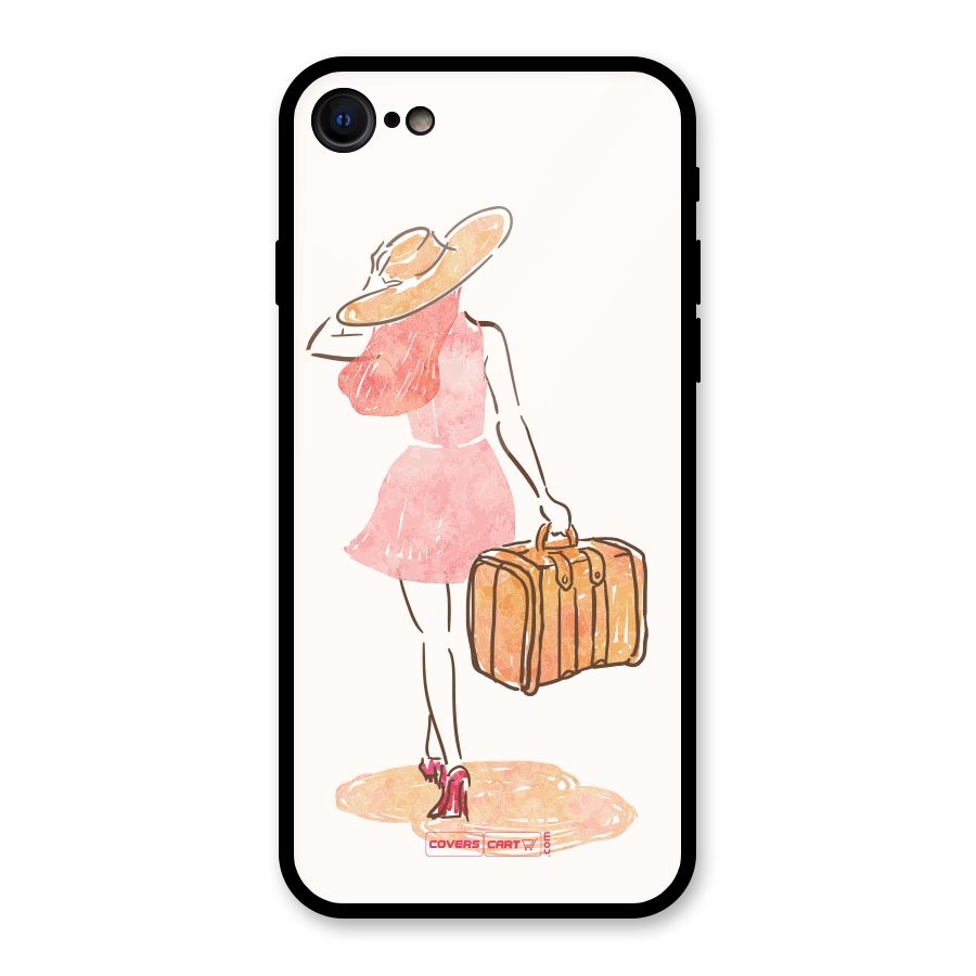 Travel Girl Glass Back Case for iPhone SE 2020