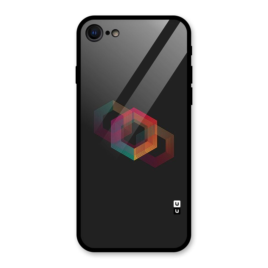 Tri-hexa Colours Glass Back Case for iPhone SE 2020
